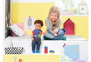 BABY Born 14'' Birthday Doll-Light Brown Eyes: Soft Body, Eyes Open And Close, Accessories Included